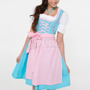 Robe dirndl décontractée respirante à imprimé personnalisé pour femmes, nouvelle robe d'Oktoberfest allemande brodée, mi-longue, manches courtes - Product Image 3