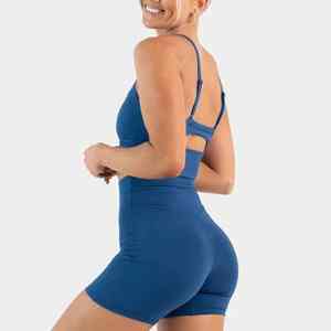 Ensemble de yoga personnalisé OEM pour femmes 4-Way Stretch Anti-transpiration 2-Piece Sports Bra & Shorts Activewear Wholesale - Product Image 4