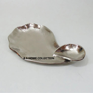 New Decorative Metal HOT SALE GOLD Plated LEAF Design CHIP & DIP <b>SERVING</b> <b>BOWL</b> - Product Image 4