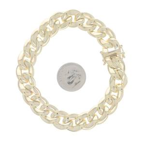 Pulsera de cadena de eslabones curvos chapada en oro amarillo de 18 quilates para hombre de Estilo Vintage Material de aleación de oro amarillo de 18 quilates Material fino Chanky Fashion - Product Image 4