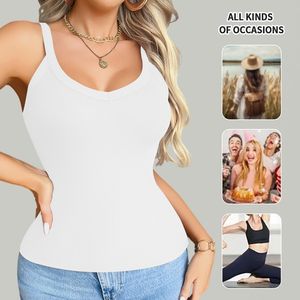 Elegante mujer Racerback Tank Tops Ropa deportiva informal para verano y gimnasio - Product Image 3