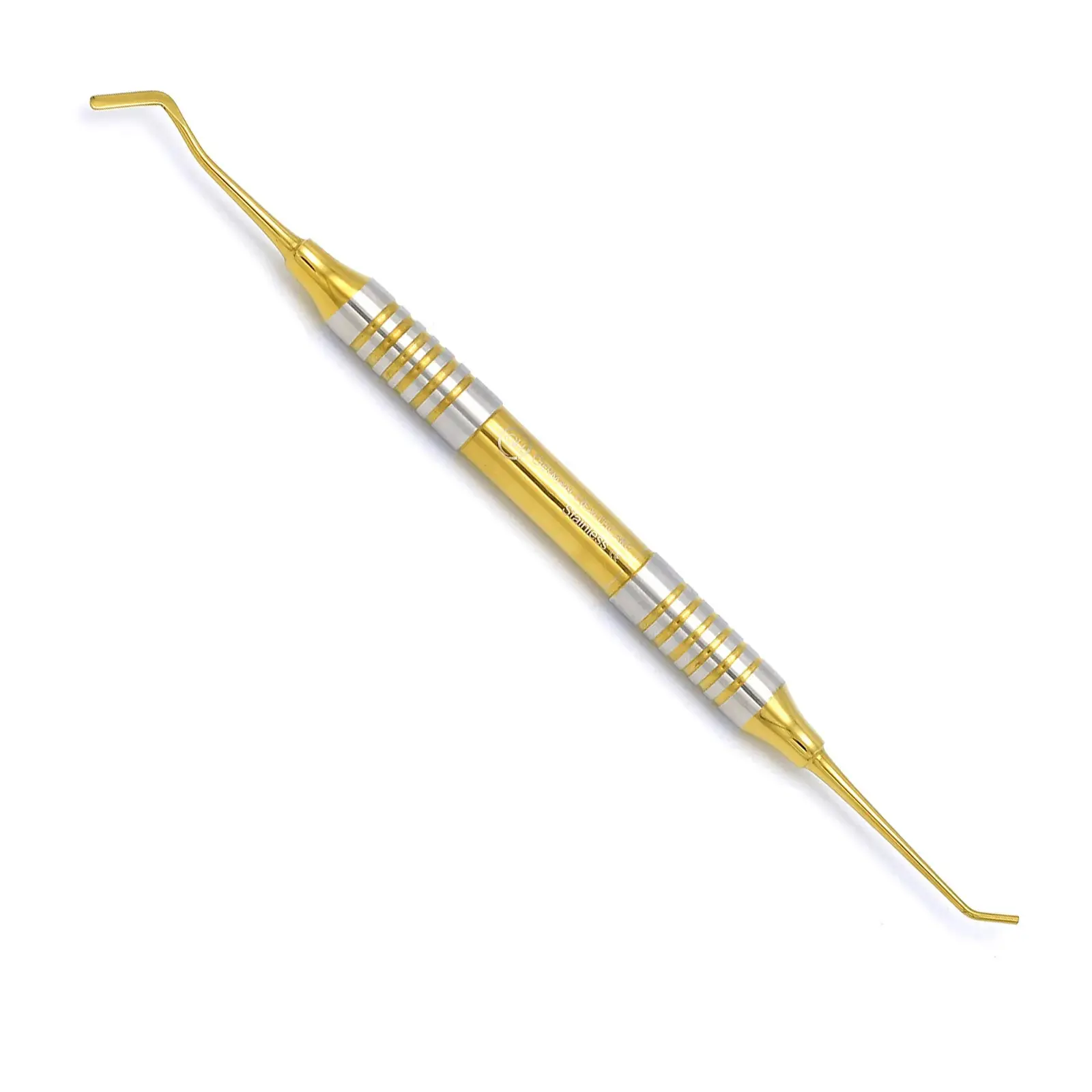 Instrumento de enchimento composto 5 peças conjunto com pontas de ouro precisas em aço inoxidável leve dental