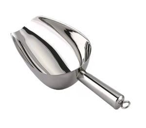 Cuchara de helado de moda de fondo redondo inoxidable plateado, barra de utilidad de harina, cuchara de hielo para fiesta en casa, uso en la cocina - Product Image 2