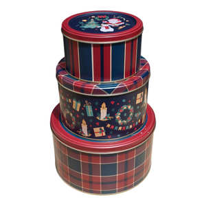 Winter Solstice Collection Metal 3 Pcs Cylinder Storage <b>Canister</b> <b>Set</b> - Product Image 1