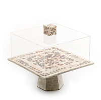 Plateau de service écologique en acrylique avec incrustation de résine, plateau de service élégant et moderne pour les fêtes, les dîners et les gâteaux.