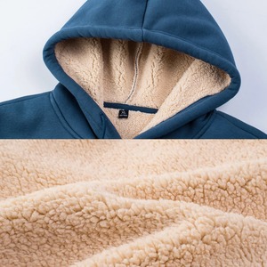 Pull-over à capuche grande taille de haute qualité pour hommes hiver essentiel en toile de polyester et coton Streetwear solide avec logo personnalisé - Product Image 2