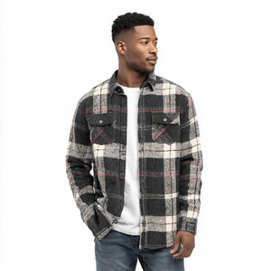 Camisa de Franela a Cuadros de Invierno para Hombre, Camisa de Franela con Botones para Hombre, Camisa de Franela a Cuadros con Bolsillo en el Pecho para Hombre - Product Image 4