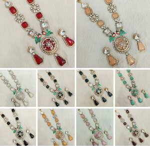 Conjunto de joyería de boda de latón de cobre glamuroso, collar y pendientes Vintage de lujo, par de novias, amantes, fiestas de forma personalizada, compromisos - Product Image 4