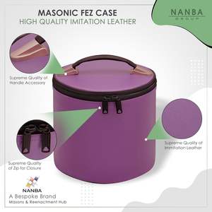 Étui de luxe pour fez maçonnique, boîte de rangement et d'exposition en similicuir |   Étuis pour casquettes des francs-maçons, violet - Product Image 6