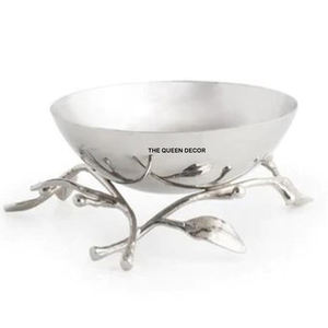 Bol de service décoratif de qualité supérieure, en aluminium, de forme ronde, avec des poignées en forme de pieuvre, aspect attrayant - Product Image 5