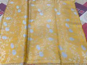 Tissus en soie de brocart jaune sur mesure vêtements floraux tissés à la main pour les concepteurs et les magasins de tissus - Product Image 5