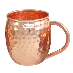Tonneau en cuivre ordinaire Moscow Mule Solid Mug Pur cuivre massif fabrication de haute qualité tasses en cuivre au prix d'usine de l'Inde - Product Image 3