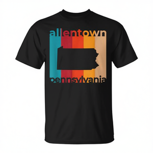 T-Shirt Vintage Retro Allentown Pennsylvania Unisex con Scollo Rotondo e Manica Corta per Adulti Promozionale - Product Image 3