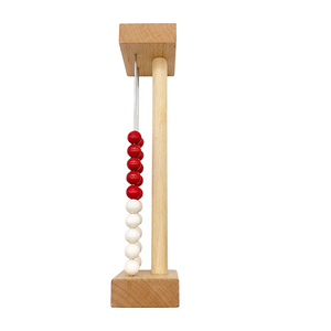 PLOMA AE101 Ábaco de madera de 23 cm con 2 filas para contar, sumar y restar, con cuentas metálicas blancas y rojas para estudiantes - Product Image 2