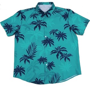 Chemise hawaïenne d'été pour hommes avec grue 3D et impression de fleurs végétales Tissu sergé Taille Plus Beachwear - Product Image 2