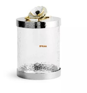 Boîtes en verre Premium d'hôtel, récipients en verre pour la cuisine, avec feuille d'or Gingko, Design fantaisie, pour Dec - Product Image 2