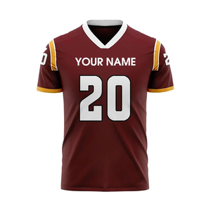 Camiseta de fútbol americano personalizada transpirable de talla grande verano blanco dorado granate equipo uniforme personalizado nombre Número ropa deportiva - Product Image 5