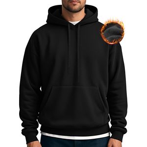 Sudadera de mezcla de algodón básica con logotipo bordado personalizado Sudadera con capucha de gran tamaño ropa de calle moda de invierno sudaderas con capucha personalizadas para hombre - Product Image 4