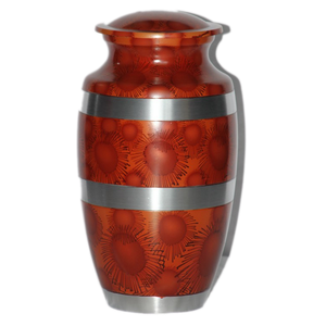 Urnes funéraires pour adultes en aluminium de haute qualité avec bandes argentées et couleur rouge finie pour les cendres humaines Fourniture funéraire en métal - Product Image 1