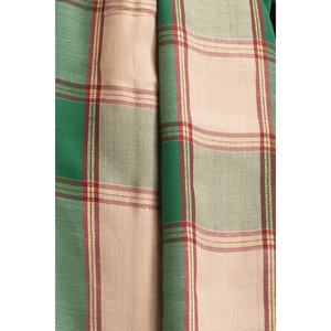 Châle vert à carreaux mélangés, en soie de haute qualité, doux et éthéré, imprimé numérique floral, motif uni, avec bonnet en dentelle pour l'hiver SH-24-117 - Product Image 2