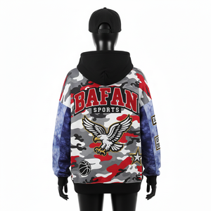 Sweat à capuche pour femme en polyester premium avec tissu polaire respirant, panneaux de manches contrastés, sublimation, sweat-shirts basiques - Product Image 2