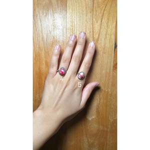 Navajo Handmade <b>Statement</b> <b>Ring</b> Rose Dahlia and Coral with Geometric Pattern Sterling <b>Silver</b> Elegant Everyday Wear Jewelry - Product Image 2