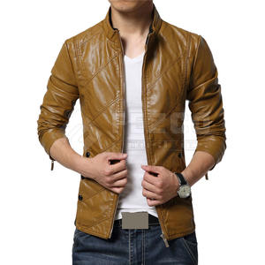 Chaqueta de Cuero para Hombre, Invierno, Cuello Alto, Logotipo Frontal, Impermeable, Transpirable, Piel de Vaca, Cómoda, MOQ Bajo, Alta Calidad - Product Image 1