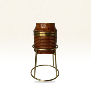 Nuevo diseño de madera y metal Diseño único Quemador de incienso Bakhoor redondo Mubakhara Hecho en madera de mango - Product Image 3