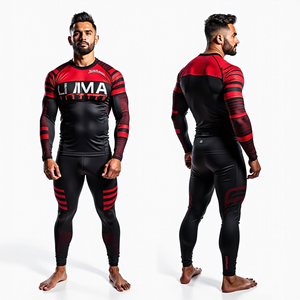 Custom BJJ Rash Guards Fabricante Premium Sublimación Impresión Durable MMA Rash Guards Ideal para Gimnasio y Lucha - Product Image 3