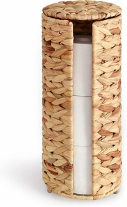 Fabricant de papier hygiénique sur pied en jacinthe d'eau fait à la main Porte-papier hygiénique en paille Rangement Salle de bain Cuisine - Product Image 6