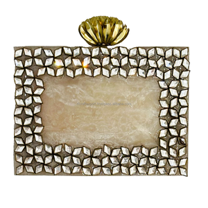 Belle pochette en résine Kundan pochette en résine métal bordure dames pochette pour soirée - Product Image 1