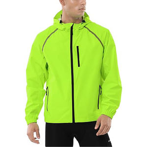 Men Fluorescent Green Ultra Light Hooded Windbreaker Water Resistant <b>Jacket</b> for <b>Running</b> Cycling Hiking & Outdoor Adventures 2026 - Product Image 3