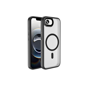 Coque EFX Flet antichoc pour iPhone 16E, en silicone noir mat, compatible avec MagSafe, recharge sans fil, style Ins - Product Image 1