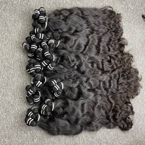 Offre Spéciale brut vietnamien Remy Grade Extensions de cheveux cuticule aligné naturel ondulé Machine Double trame 12-34 pouces de long colorant plus foncé - Product Image 2