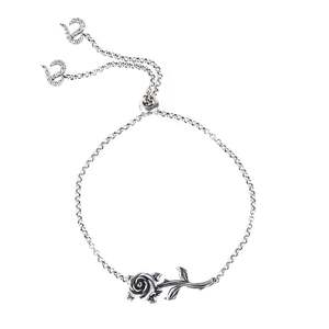 สร้อยข้อมือจี้รูปใบไม้กุหลาบชุบทองเจลิยาประดับมุก - Product Image 1