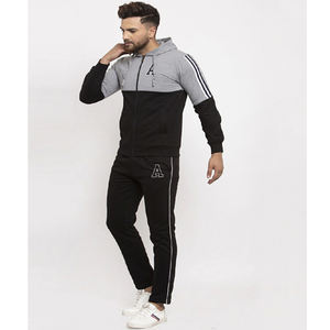 Survêtements sport ajustés avec fermeture éclair Logo personnalisé Streetwear d'hiver décontracté pour hommes Ensembles de survêtements à capuche pour hommes - Product Image 6