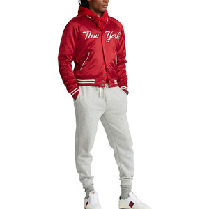 Qualité Broderie Mode Noir Satin Veste Personnalisé Hommes Letterman Baseball 100% Polyester Bomber Satin Veste Pour Hommes - Product Image 5