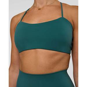 Soutien-gorge de sport respirant et rembourré pour yoga, grande taille - Twister Transformative Teal Print - Product Image 3