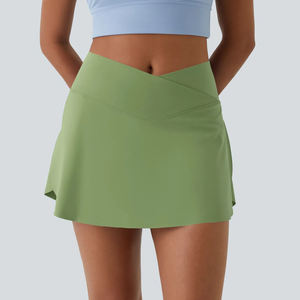 Jupe de tennis de badminton pour femmes, entraînement, course à pied, fitness, short de sport pour femmes, jupe de tennis extensible à double couche avec poches - Product Image 4