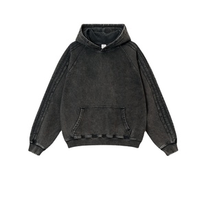Vente en gros de pull de haute qualité avec logo personnalisé, sweat à capuche 100% coton vierge, sweat uni surdimensionné pour hommes, sweat à capuche délavé à l'acide pour hommes - Product Image 3