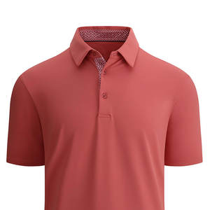 Logo personnalisé pour chemise homme en coton tricoté et polyester, couleur unie, respirant, vêtement décontracté - Product Image 2