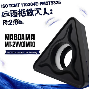 Inserto de Torneado Indexable con Recubrimiento MT-CVD ISO TCMT 110204E-FM2T9325 D.2.8mm, Paquete de 10 para Herramientas de Torneado - Product Image 2