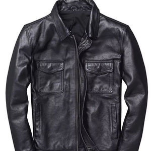 Veste en cuir pour hommes et femmes hiver à capuche coupe-vent respirant avec doublure en coton fausse fourrure décontracté - Product Image 1