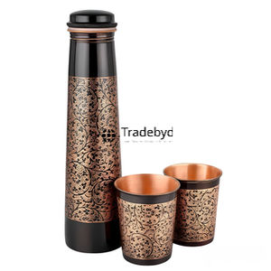 Pure Wide Copper <b>Bottle</b> for Health Detox Water Handmade Eco Friendly by Tradebyd - Product Image 6