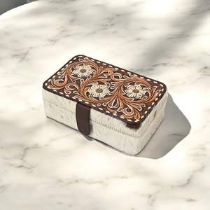 Sac fourre-tout en cuir véritable de vachette, style bohème vintage western, avec fermeture éclair, imperméable, capacité 3L+, boîte à bijoux, sacs à main tendance, vente chaude - Product Image 1