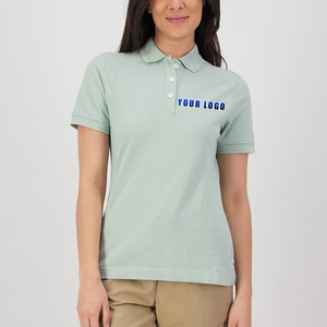 เสื้อยืดโปโลแขนสั้นผ้าฝ้าย100% ระบายอากาศได้ดีพอดีตัวปกติเสื้อยืดโปโลกอล์ฟพิมพ์โลโก้ได้ตามต้องการ - Product Image 4