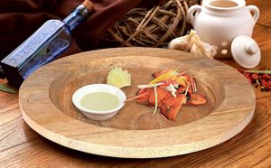 อุปกรณ์รับประทานอาหารแบบชนบทหน้าปัดกลมสำหรับวันขอบคุณพระเจ้า,อาหารเย็นสำหรับแซนด์วิชสลัดนิ้วอาหารชีสเบอร์เกอร์ - Product Image 3