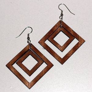 Noyer Rose Designer Boucles D'oreilles Giveaway Exagéré Boucles D'oreilles Vintage Géométrique Long Gland Perles En Bois Dangle Boucles D'oreilles - Product Image 2