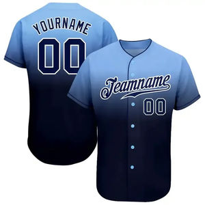 Men's Custom Logo Baseball Jersey Gradient Design Sportswear with Plus Size Option Sublimation Jersey - Product Image 4