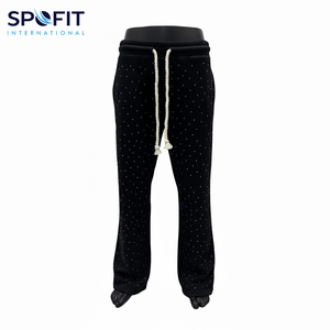 Pantalones Deportivos Anchos de Felpa Francesa con Pedrería, Transpirables y Ecológicos, Personalizados para Hombre, de Pierna Ancha, Cintura Doble, Estilo Casual - Product Image 2